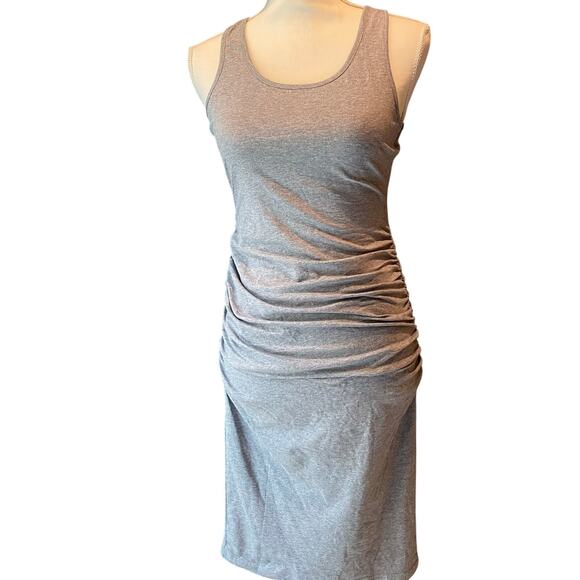 Grey bodycon dress side ruching t-back sexy comfy size small - Picture 1 of 6